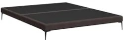 Cama Queen Base Box 158cm Pés Ferro Susano Linho Chocolate Z04 - Mpoze