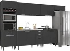 Armário de Cozinha CP06 Com Pia 120cm Pérola Z34 Preto      - Mpozenat