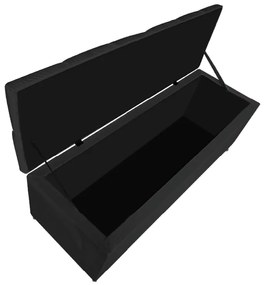 Calçadeira Estofada Liverpool 160 cm Queen Size Suede Preto - ADJ Decor