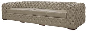 Sofá 4 Lugares Astúria 260cm Couro Bege 66 G58 - Gran Belo