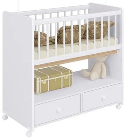Mini Berço 2 Gavetas Com Colchão Moisés - Branco