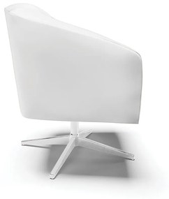 Poltrona Decorativa Giratória Cromada Stella Sintético Branco D03 - D'Rossi