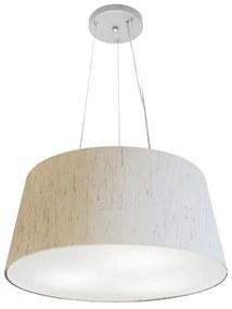 Lustre Pendente Cone Md-4048 Cúpula em Tecido 21/50x40cm Linho Bege - Bivolt