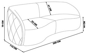 Sofá Decorativo 288cm com Almofadas Redondas Clarke Linho Chumbo G45 - Gran Belo