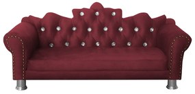 Mini Divã Sofá Realeza Cama Pet para Cães ou Gatos Elegante Suede Bordô