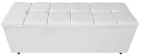 Calçadeira Estofada Manchester 195 cm King Size Corano Branco - ADJ Decor