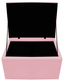 Calçadeira Copenhague 90 cm Solteiro Suede Rosa Bebê - ADJ Decor