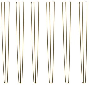 Kit 6 Pés de Metal 90 CM Hairpin Legs Aparador e Mesa de Canto Dourado G41