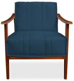 Poltrona Decorativa Vincenzza Veludo Azul Marinho