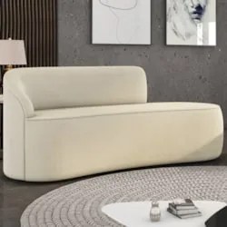 Sofá 3 Lugares Para Sala 180cm Orgânico Wendi Suede Bege I01  - Mpozen