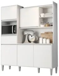 Armário de Cozinha Compacta 160cm 5 Portas Isabel Branco    - AJL Móve