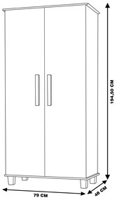 Armário Organizador 2 Portas Nicolau Malbec/Off White G37 - Gran Belo