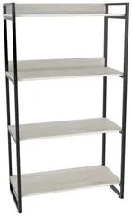 Kit 2 Estantes Livreiro Prisma Estilo Industrial 80cm 4 Prateleiras C0