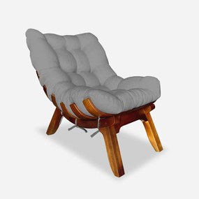 Conjunto 2 Poltrona Decorativa Costela Veludo Granito