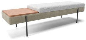 Recamier com Apoio Lateral Davies Detalhe em Composê Estrutura Madeira Eucalipto Reflorestada Pés em Metal