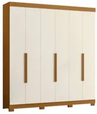 Guarda Roupa Casal 200cm 6 Portas Viny A02 Off/Cinamomo - Mpozenato