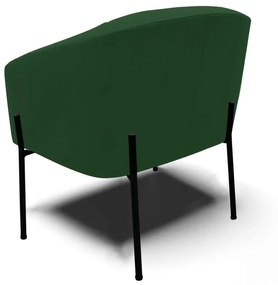Poltrona Decorativa Pé de Ferro Preto Stella Veludo D03 - D'Rossi - Verde