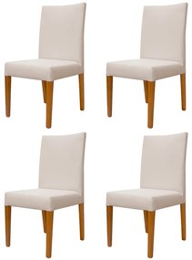 Kit 4 Cadeiras de Jantar Milan Linho Marrom Mesclado