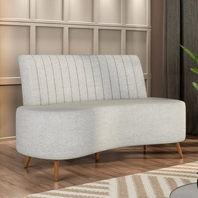 Sofá Living Decorativo 2 Lugares 1,35M Katara Cinza Escuro Linho G33 - Gran Belo