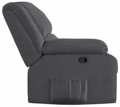 Poltrona do Papai Reclinável Pietra Zero Wall FH9 Veludo Cinza - Mpoze