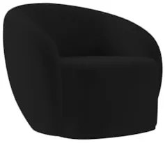 Poltrona para Sala de Estar Giratória Orgânica Garbin Z08 Veludo Preto