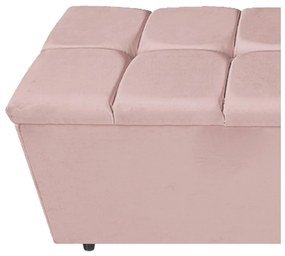 Calçadeira Estofada Manchester 140 cm Casal Suede Rosê - ADJ Decor