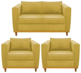 Kit Sofá 2 Lugares e 2 Poltronas Europa Suede ADJ Decor