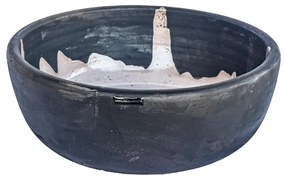 Vaso Cumbuca decorativo de cerâmica 14x08x28 - Raku Alto Brilho Kleiner