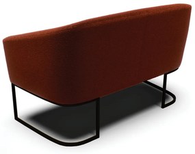 Sofá 2 Lugares Namoradeira Industrial Preto Stella Bouclê Terra D03 - D'Rossi