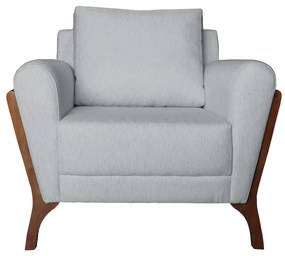 Poltrona Decorativa Sabrina Linho Cinza