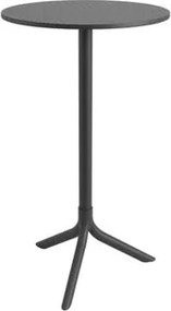 Mesa Bistrô Alta Redonda Livy Aurah 60x105cm Preto Polipropileno Plaxmetal