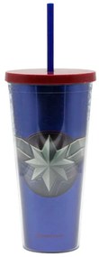 Copo Canudo Capitã Marvel 650 ml