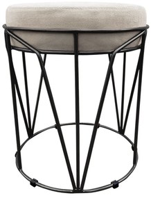 Puff Multiuso com Mesa Babu 2 em 1 Suede Base Preto D'Rossi - Bege