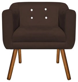 KIT 02 POLTRONAS JULIA SUEDE MARROM STRA