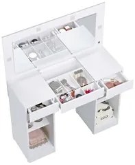 Penteadeira Camarim Com Espelho e LED 3 Gavetas Studio Beauty A02 Bran