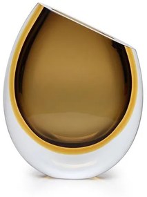Vaso 96 MS Bicolor Fumê com Âmbar Murano Cristais Cadoro
