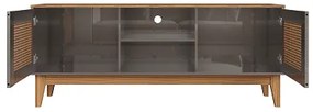 Rack Safira 1.35 Cinza Perola/Noce - Casa D Móveis