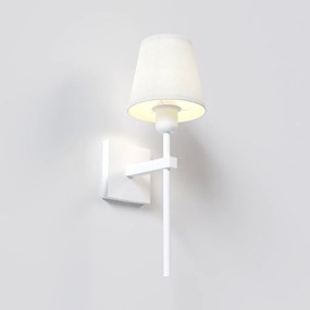 Arandela Tocha Longa Cúpula Tecido 01Xe27 Mini Bulbo G45 - Qimporta Ar... (BRANCO)