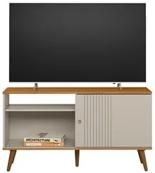 Rack Bancada de TV 50 Polegadas Rebu L06 Nature/Off White - Mpozenato