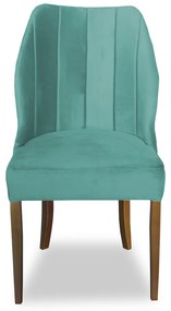 Cadeira De Jantar Safira Suede Azul Tiffany