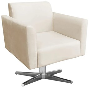 Kit 02 Poltronas Giratória Marisa Suede Base Cromada D03 - D'Rossi - Bege