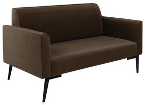 Sofá Namoradeira com Poltrona Pés Villach Marisa Suede D03 - DRossi - Marrom