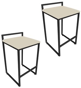 CONJUNTO 02 BANQUETAS PIETRA SUEDE BEGE