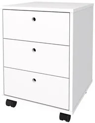 Gaveteiro com Rodízios 3 Gavetas New Branco - Artany