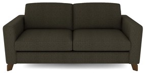Sofá Sala de Estar Living 3 Lugares 260cm Presley Pés Madeira Linho Marrom G52 - Gran Belo