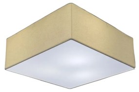 Plafon Quadrado Md-3000 Cúpula em Tecido 25x25X12cm Algodão Crú - Bivolt