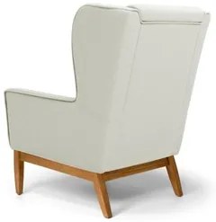 Kit 2 Poltronas Decorativas Base Manu Madeira Milena C-26 Sintético Be