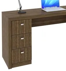Mesa Para Computador 3 Gavetas ME4102 Nogal - Tecno Mobili