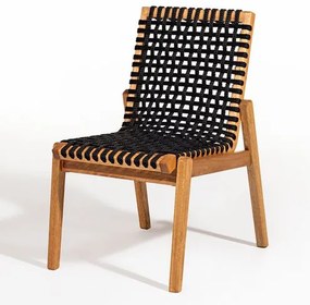 Cadeira Trama Corda Preta Estrutura Stain Jatoba 52cm - 53172 Sun House