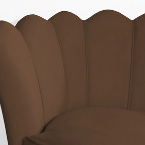 Conjunto 2 Poltrona Dália Pés Hairpin Legs Bronze Veludo Marrom